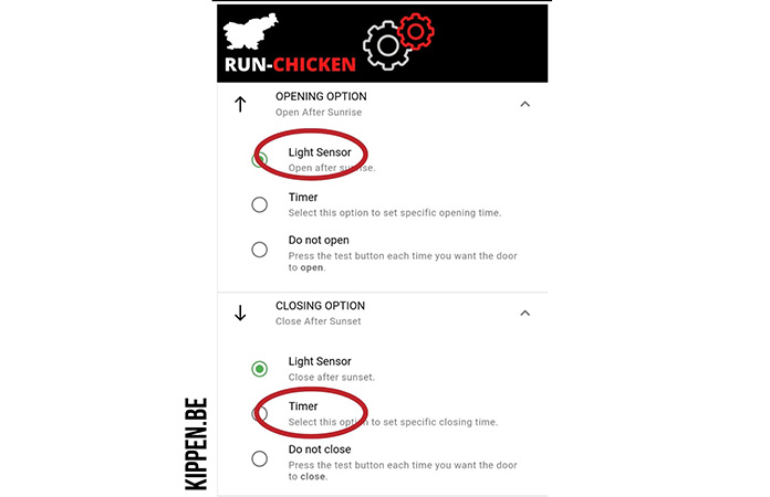 een schermafbeelding van de run chicken app